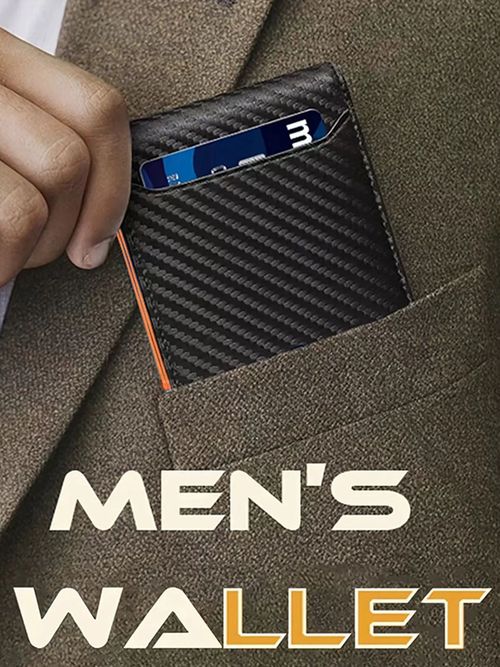 Hot spot European and American carbon fiber pattern gold clip minimalist multi-card card holder wallet flip cover 20% fold