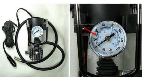 RAD Sportz 12 Volt Electric Tire Air Pump with Gauge for BikeAuto