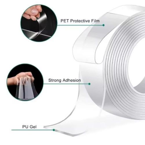 Say goodbye to glue residue! Nano tape sticks in a second, peel off anytime to reposition—so convenient😭