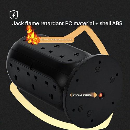 UK standard multifunctional power socket for household use with 5 USB fast charging and overload protection