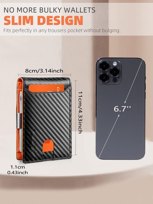 Hot spot European and American carbon fiber pattern gold clip minimalist multi-card card holder wallet flip cover 20% fold