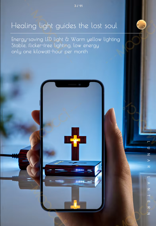 Magnetic levitation anti-gravity black technology ornaments cross book atmosphere light