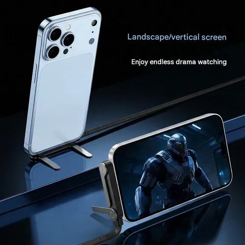Hidden charging cable with 240W super-fast charging, a two-in-one charging cable and phone holder, suitable for gaming, office work, and road trips.