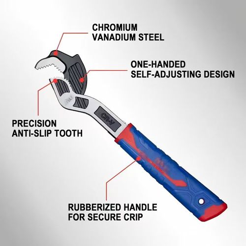 This self-locking multi-purpose wrench is particularly effective for rusty and stripped screws