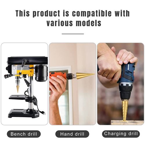 3 Pcs Straight Grooved Step Drill Bit Set, High Step Steel Titanium Drill Bits Set Power Tools 4-12 4-20 4-32mm Hex Shank Drive, HSS Cut Tool Set for Metal Wood Steel DIY Plastic