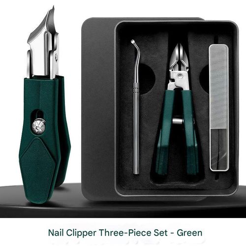 Ultra-sharp bevel nail clippers with lock, stainless steel bevel anti-splash nail clippers for thick hard nails, eagle beak, nail groove