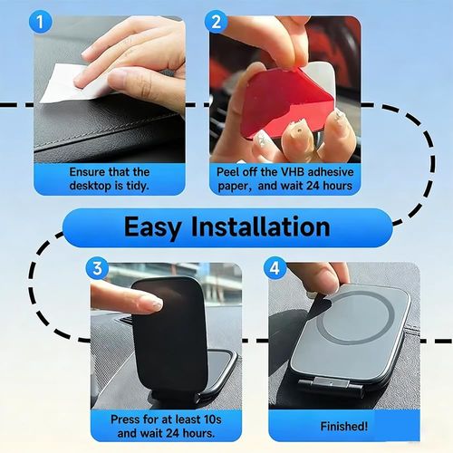 Drive Hidefold Ultra-Thin Foldable Magnetic Car Phone Mount, Phone Mount 270°Adjustable Anti-Shake Cell Phone Holder for Car Retractable Adjustable Foldable,Laptop,Gym (1Pcs)