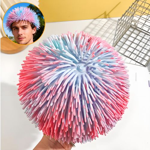 Hot style Afro wig soft rubber head cover two-color fur ball toy prank vent artifact TPR network celebrity hat