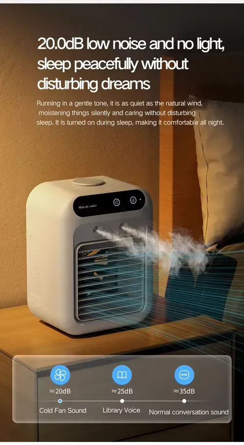 Desk Spray Fan Rechargeable Evaporative Air Cooler Personal Humidifier Portable Air Conditioner Fan