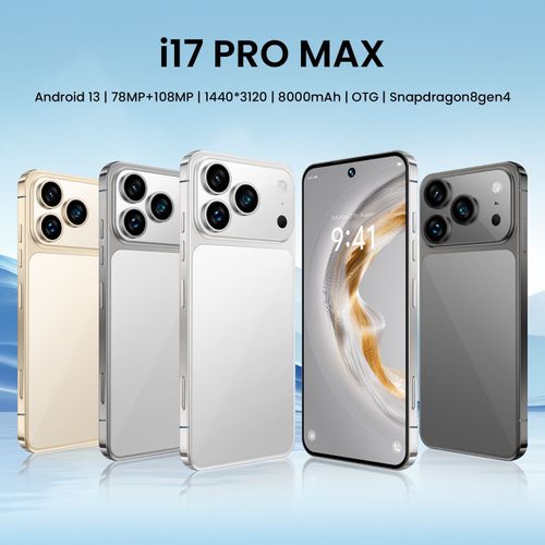 I17 Pro Max Android Smartphone, 4GB+64GB or 3GB+16GB, Global Version with 6.9-Inch Large Screen, Available in Black White Gray Gold Orange, Free Phone Case + Charger Included