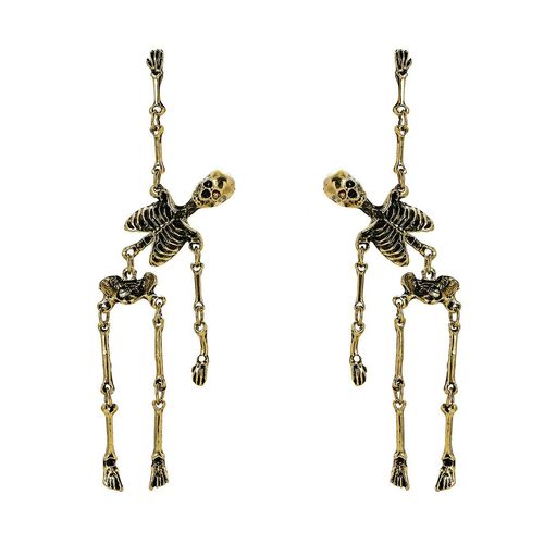 Eccentric, personalized and exaggerated skeleton ear pendants.