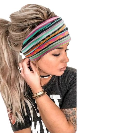 New Women's Wide Yoga Headband - Elastic Sports Hairband for Fitness & Running, Non-Slip & Sweat-Wicking Hair