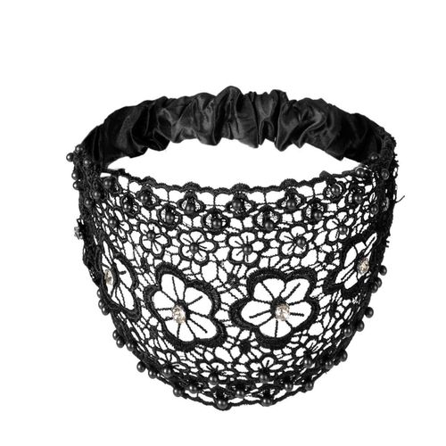 New Style Hollow-Out Hair Band with Beads, Fashionable Wide-Edge Hair Hoop, Women's Hair Accessory for Hiding Gray Hair。