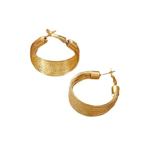 aWomen's Exaggerated Geometric Metal Hoop Earrings - Retro, Stylish, Minimalist, Versatile & Elegant, Symbolizing Prosperity