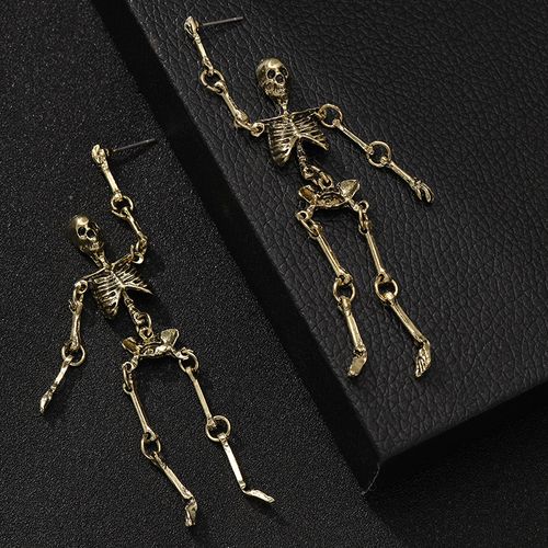 Eccentric, personalized and exaggerated skeleton ear pendants.