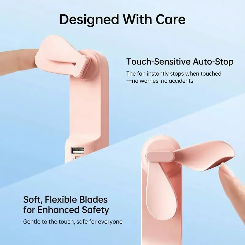 'JISULIFE' Handheld Mini Fan 3-in-1 Portable, 4500mAh&2000mAh Rechargeable Battery USB Fan with Power Bank & Flashlight, Multifunctional for Travel, Makeup, Daily Use – For Stylish African Ladies