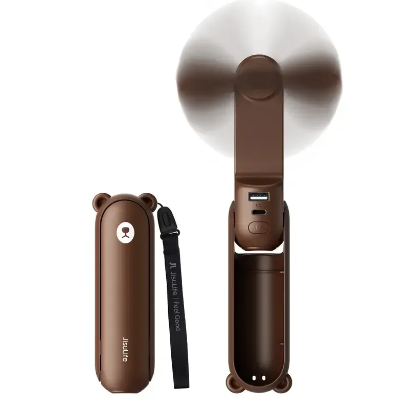 'JISULIFE' Handheld Mini Fan 3-in-1 Portable, 4500mAh&2000mAh Rechargeable Battery USB Fan with Power Bank & Flashlight, Multifunctional for Travel, Makeup, Daily Use – For Stylish African Ladies