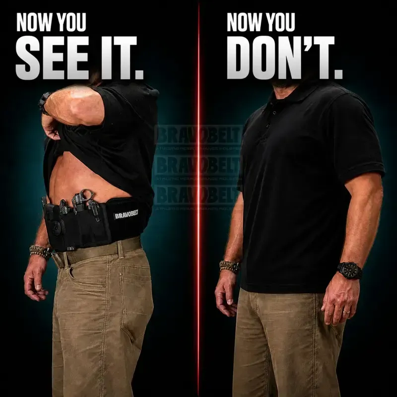 BRAVOBELT Classic Right-Handed Belly Band Universal Holster. Ultimate Belly Band Holster