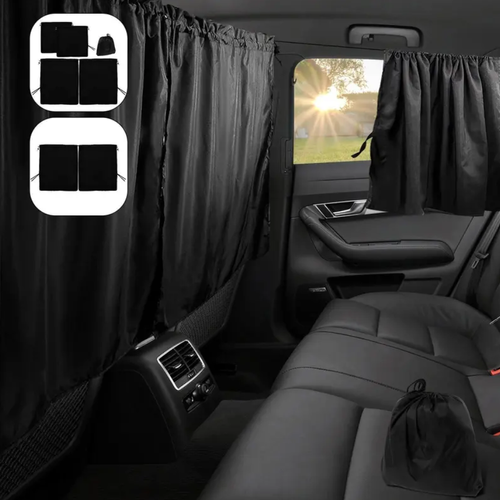 4-Piece Set, Universal Thick Car Curtain Set, Car Privacy Curtain Set - Travel, Camping, And Sleep Blackout Curtains - Easy To Install And Maximum Privacy
