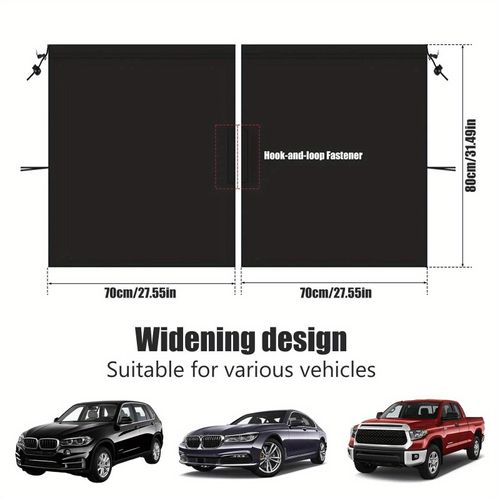4-Piece Set, Universal Thick Car Curtain Set, Car Privacy Curtain Set - Travel, Camping, And Sleep Blackout Curtains - Easy To Install And Maximum Privacy