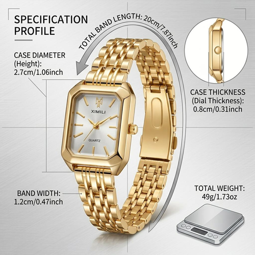 XIMILI Women's Elegant Fashion Quartz Watch, Modern Fashionable Wristwatch for Party, Trendy All-match & Exquisite Watch for Birthday Gift