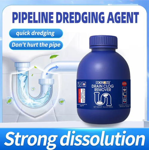 PICKZONE PIPE BOBO -Drain Unclogger Powerful Pipeline Dredging for Kitchen Sinks Shower Drains Tubs Dissolves 200+ Blockages Kills 99% Bacteria Safe for All Pipes Quick Dredging Formula Household Cleaner Bathroom Cleaning Tool