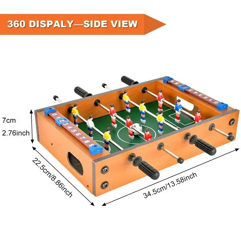 ⚽ 🏃‍♂️Wooden Foosball Table, 1 Set Mini Table Soccer Game, Interactive Competitive Board Game, Indoor Entertainment Equipment