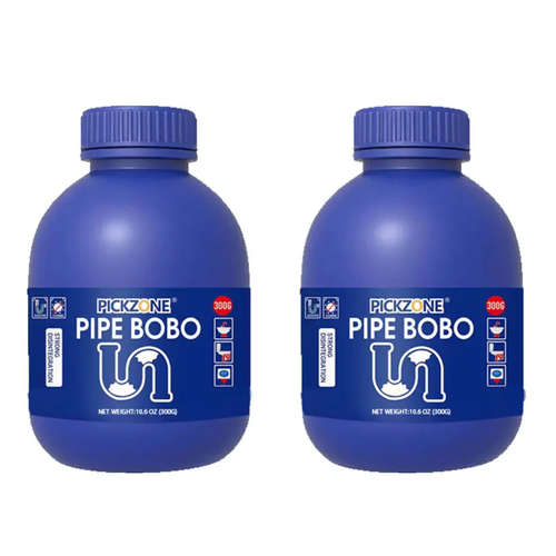 PICKZONE PIPE BOBO -Drain Unclogger Powerful Pipeline Dredging for Kitchen Sinks Shower Drains Tubs Dissolves 200+ Blockages Kills 99% Bacteria Safe for All Pipes Quick Dredging Formula Household Cleaner Bathroom Cleaning Tool