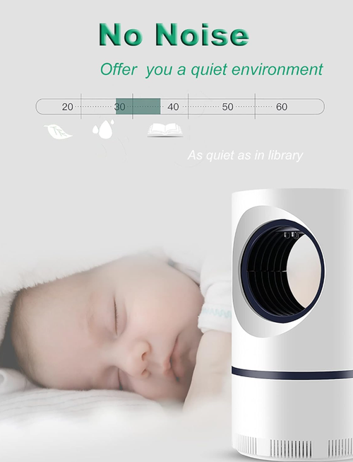 Photocatalytic Suction Mosquito Killer Lamp, Vortex Suction Fly Trap, Chemical-Free Quiet LED Insect Trap Non-Toxic