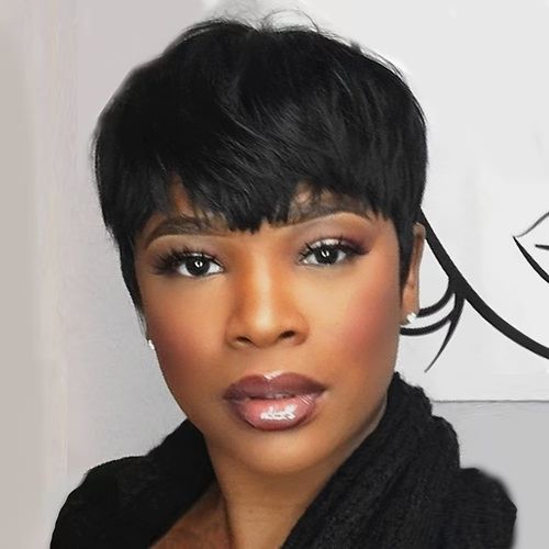 Chic 6-Inch Pixie Cut Wig with Bangs in Vibrant Red 99J Burgundy