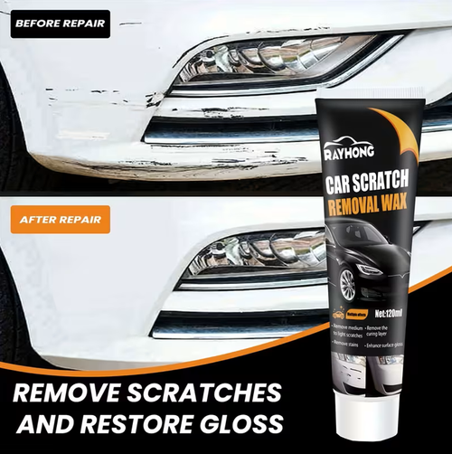 RAYHONG Car Scratch Repair Wax Set (Includes 1 Sponge + 1 Towel)