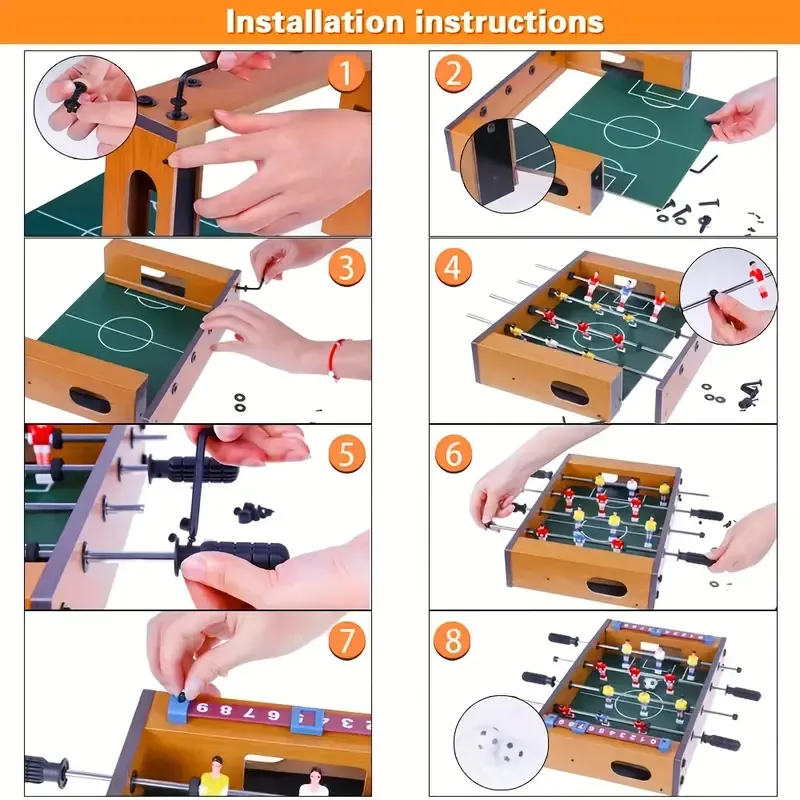 ⚽ 🏃‍♂️Wooden Foosball Table, 1 Set Mini Table Soccer Game, Interactive Competitive Board Game, Indoor Entertainment Equipment