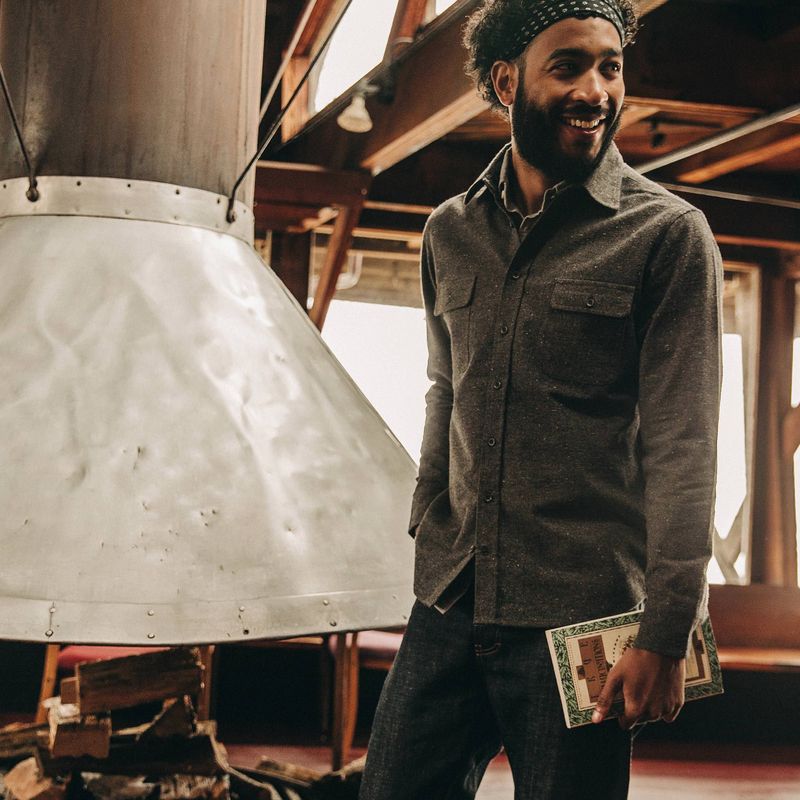 Wuecr Yosemite Shirt in Charcoal Donegal