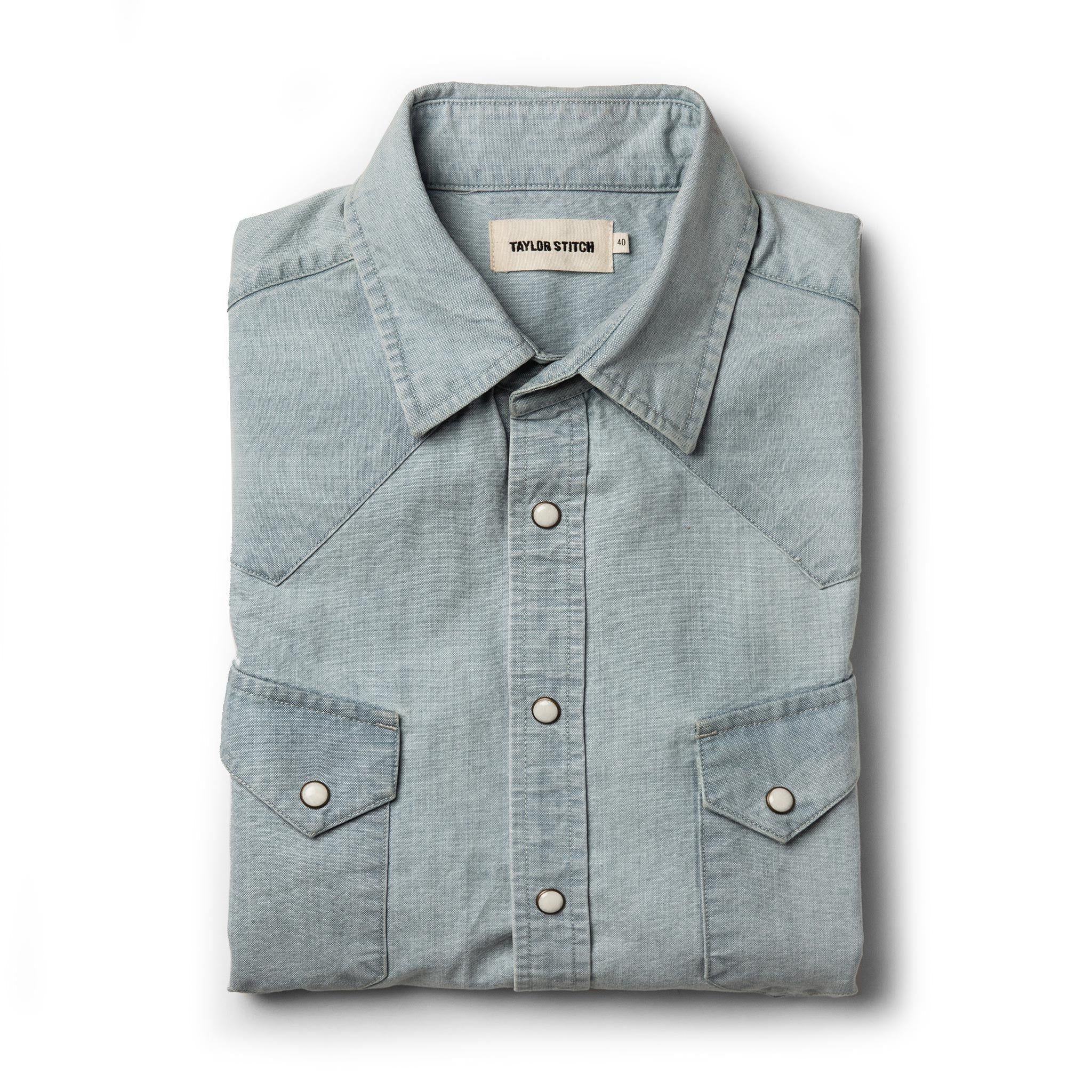 Wuecr Western Shirt in Washed Selvage Chambray