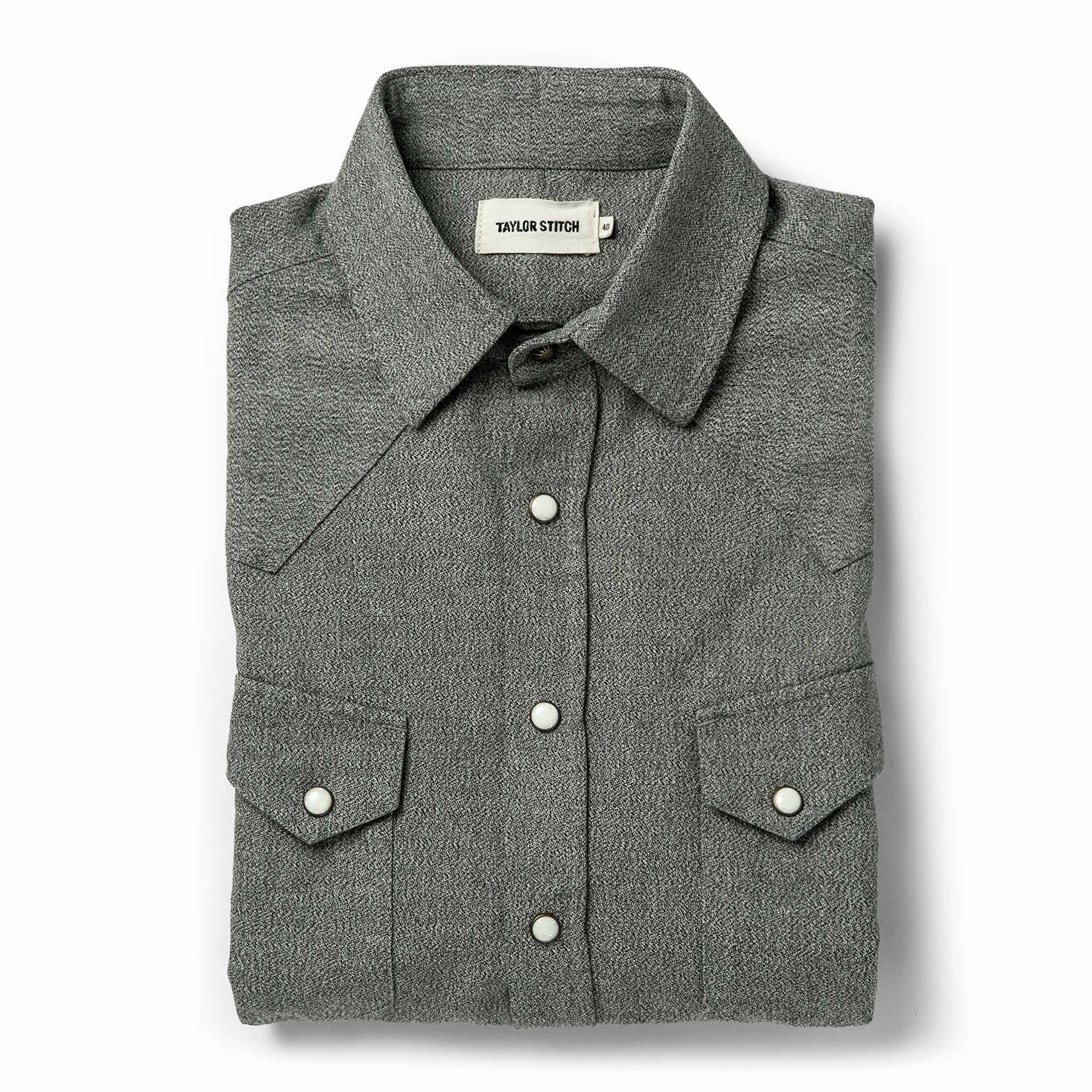 Wuecr Western Shirt in Olive Melange