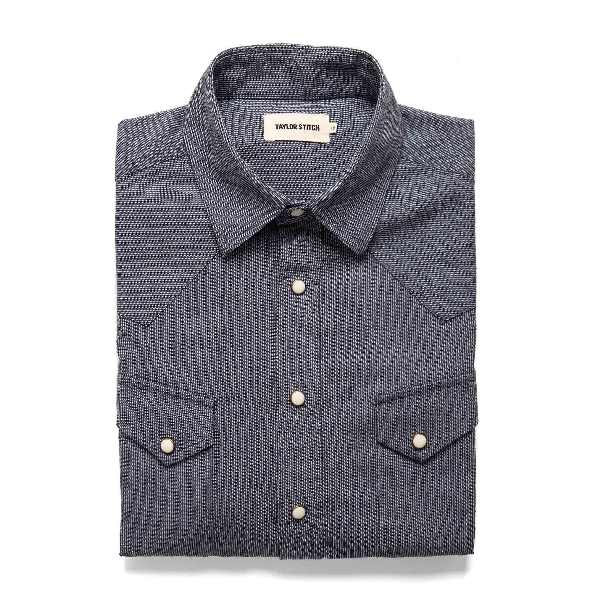 Wuecr Western Shirt in Indigo Stripe