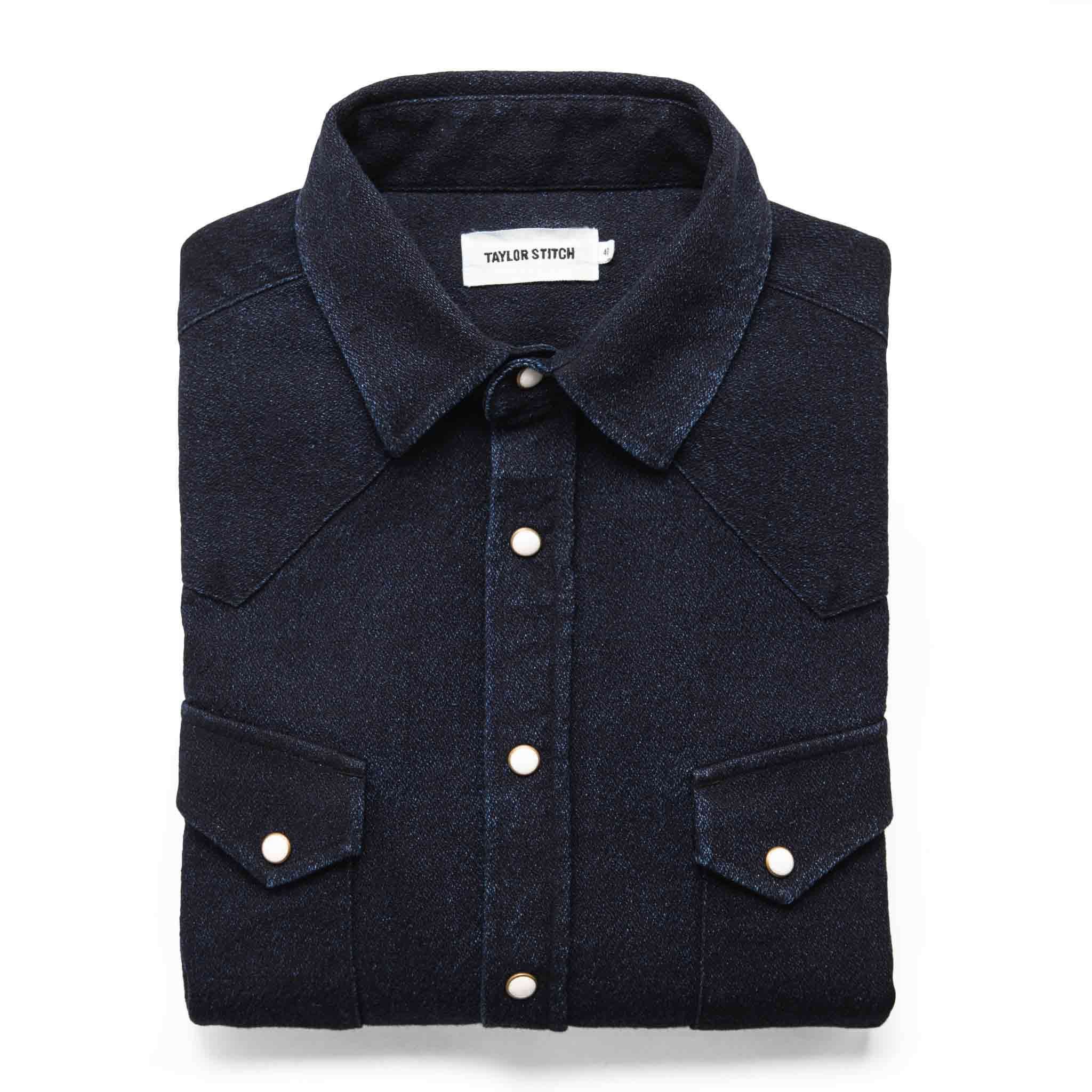 Wuecr Western Shirt in Indigo Crepe