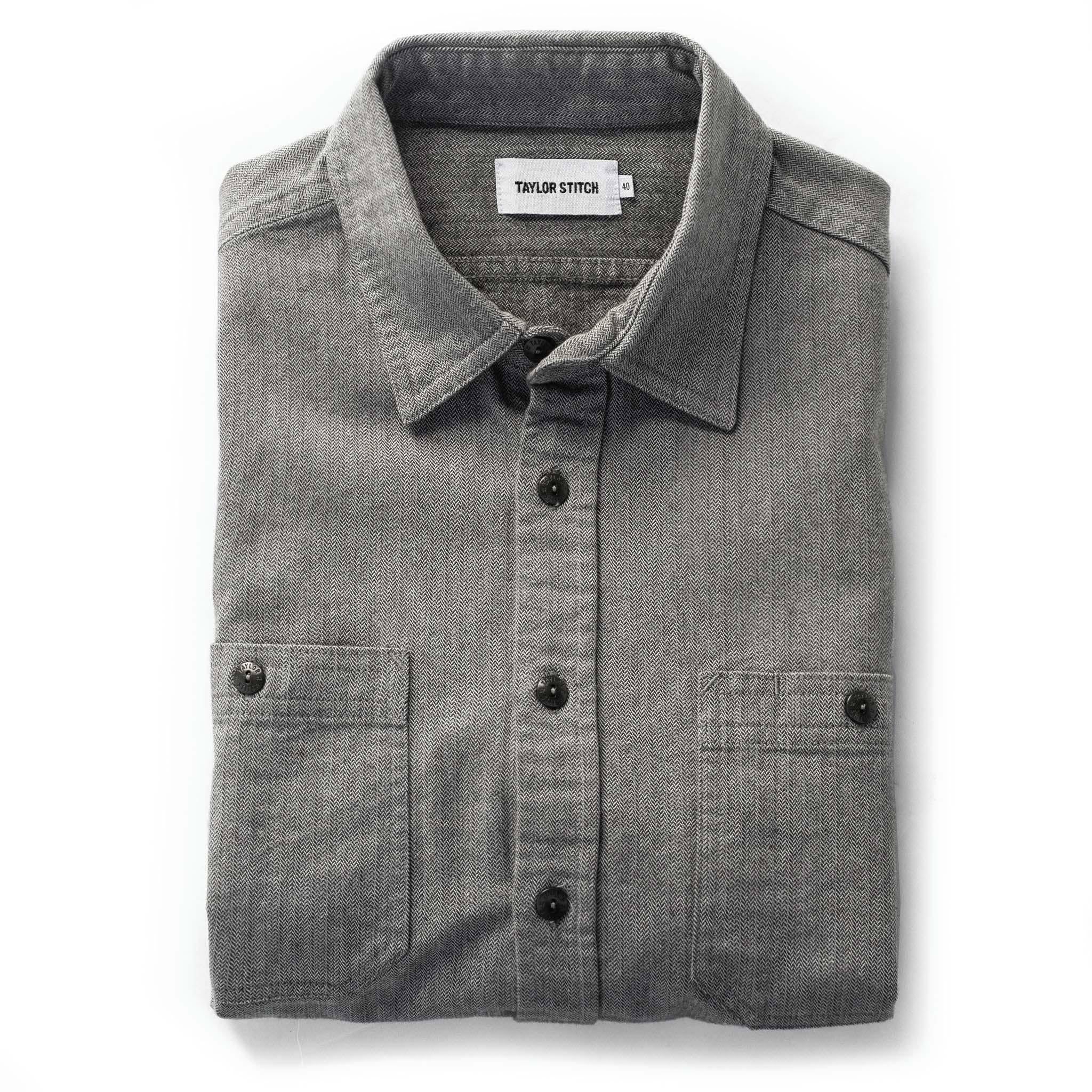 Wuecr Utility Shirt in Slate Broken Herringbone