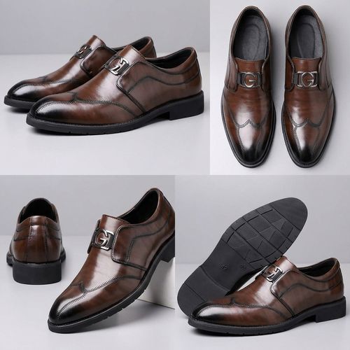 🔥 Ghana – Exclusive Imported Fashion🔥Mens British Style Genuine Leather Business Dress Shoess