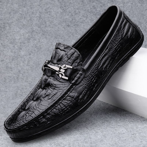🔥 Ghana – Exclusive Imported Fashion🔥Men's Crocodile Texture Driving Loafers DM-065