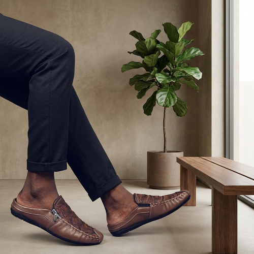 Mens Breathable Casual Slip On Leather Shoes