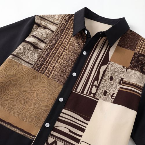 Mens Printed Casual Short Sleeve Shirt