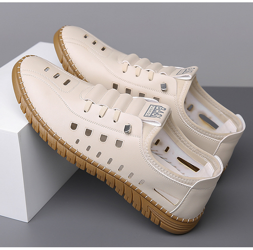 Men's Breathable Hollow Leather Shoes