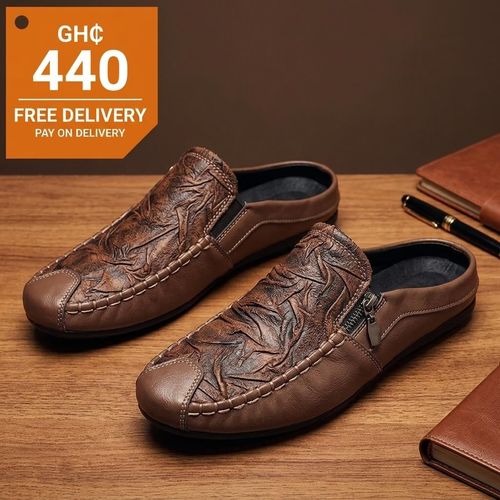 Mens Breathable Casual Slip On Leather Shoes