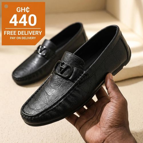 🔥 Ghana – Exclusive Imported Fashion🔥Men's Black Casual Loafers DM-066BL