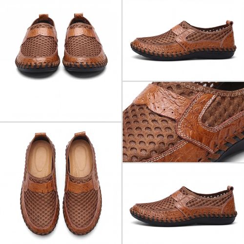 Mens Low Top Hollow Out Leather Shoes