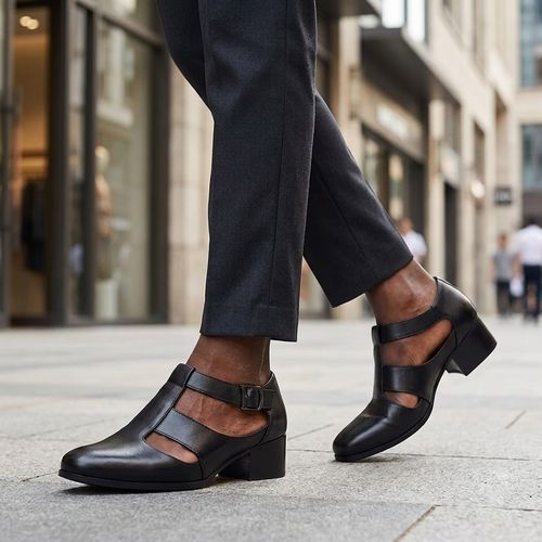 Mens Height Increasing Hollow Out Leather Shoes