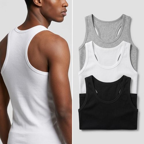 Mens Cotton Stretch Tank Top Comfortable Undershirt 3PCS
