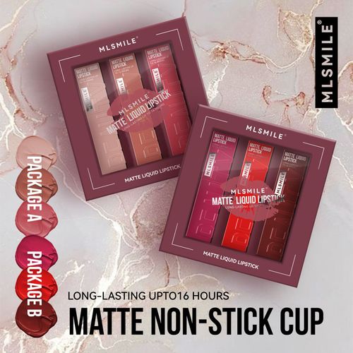 MLSMLILE Non-stick Cup Matte Lip Gloss Set – Long-lasting, Waterproof, Velvet Lip Color, Bestseller