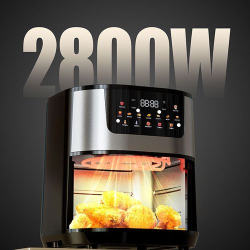 Smart 15L Air Fryer Oven 🤖 Stainless Steel & Visible Window – Multi-Functional for African Family Baking!